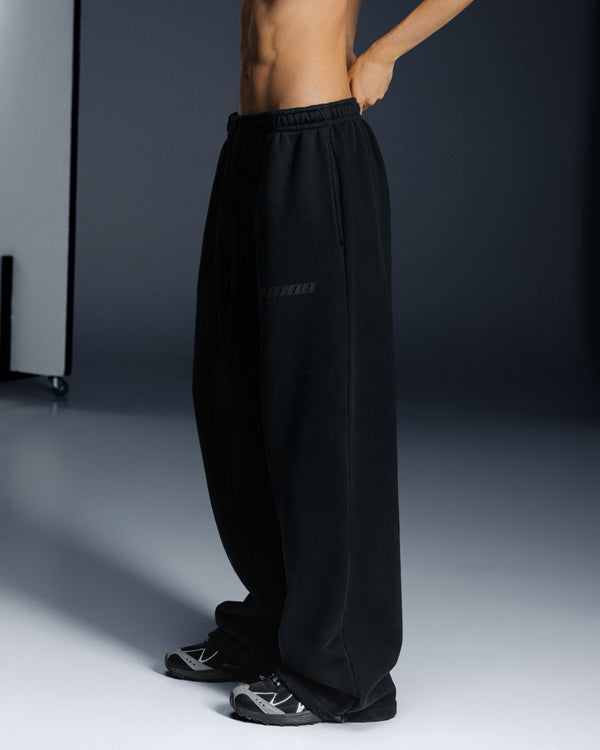 Straight pants ONE washed faded black