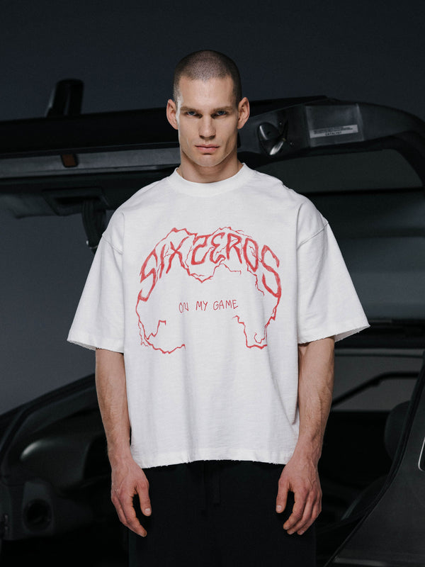 T-shirt ON MY GAME bamboo off-white