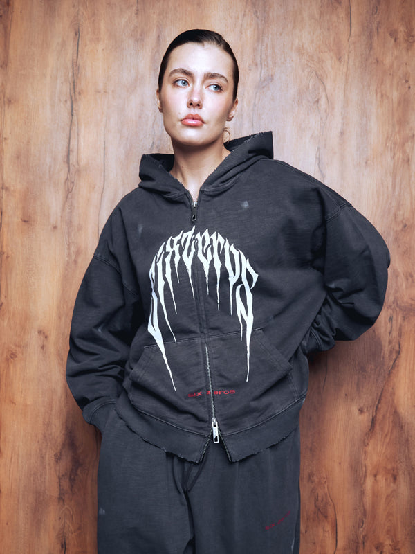 Zip-hoodie PRESENSE bamboo washed grey