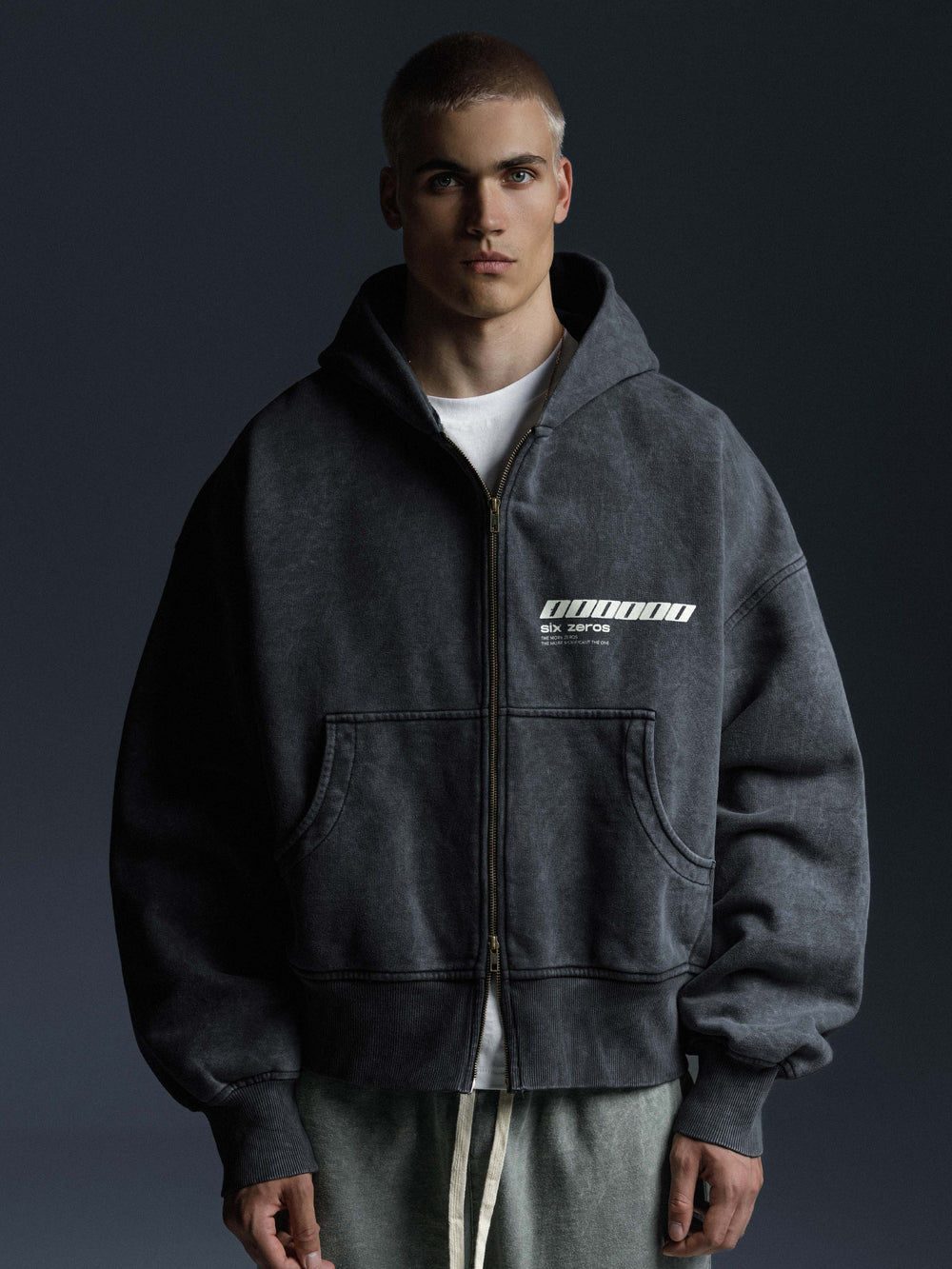 Zip-hoodie JESUS dark grey