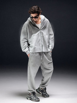 Zip-hoodie icon. washed grey