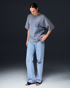 T-shirt SELF-OWNED steel mist washed