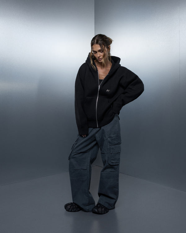 Zip-hoodie THE ONE pure black