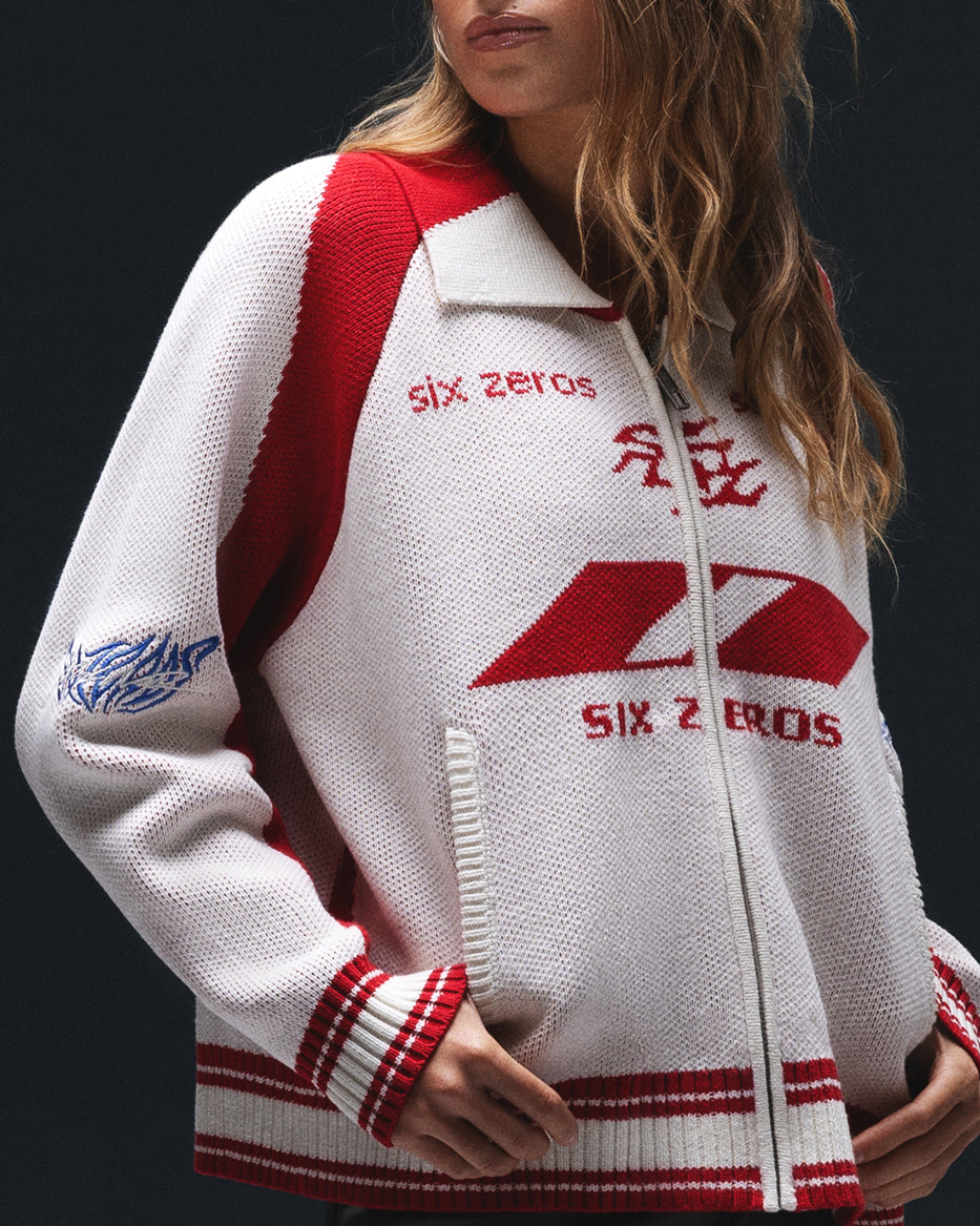 Women's zip-sweater ZERO ruby white