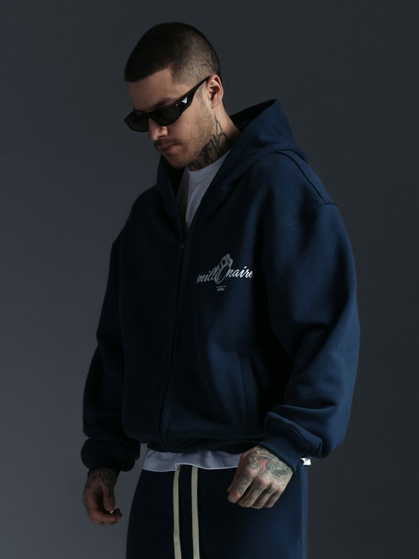 Zipp hoodie MILLIONAIRING dark blue