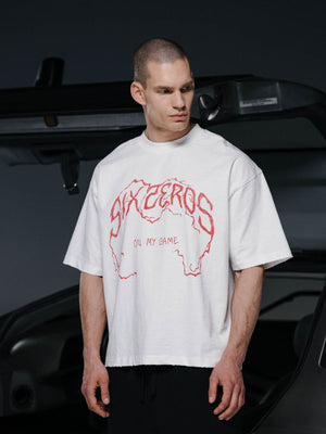T-shirt ON MY GAME bamboo off-white