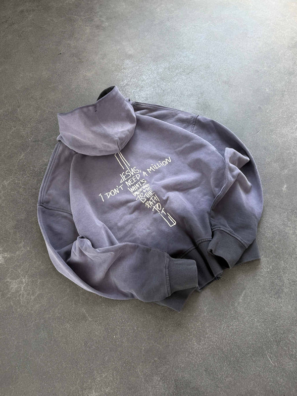 Zip-hoodie JESUS mauve
