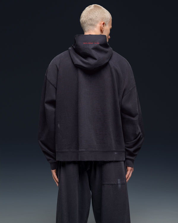 Zip-hoodie SIX ZEROS bamboo washed grey
