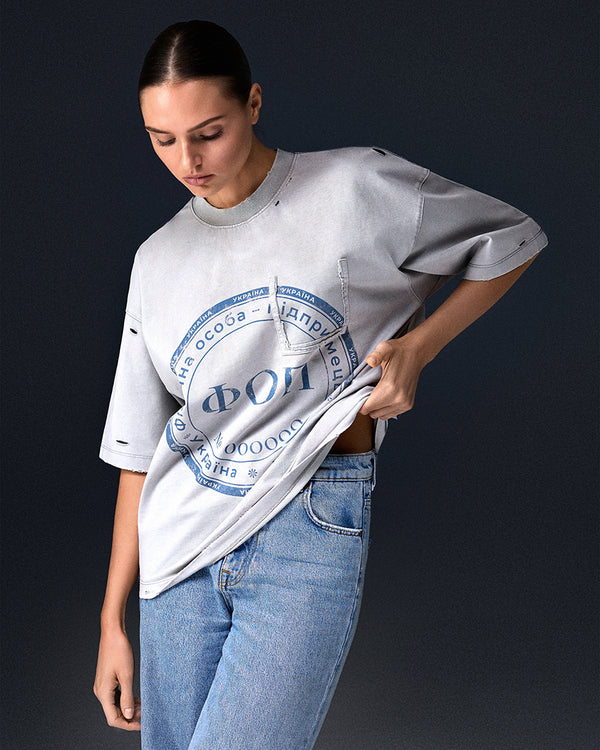 T-shirt SELF-OWNED platinum washed