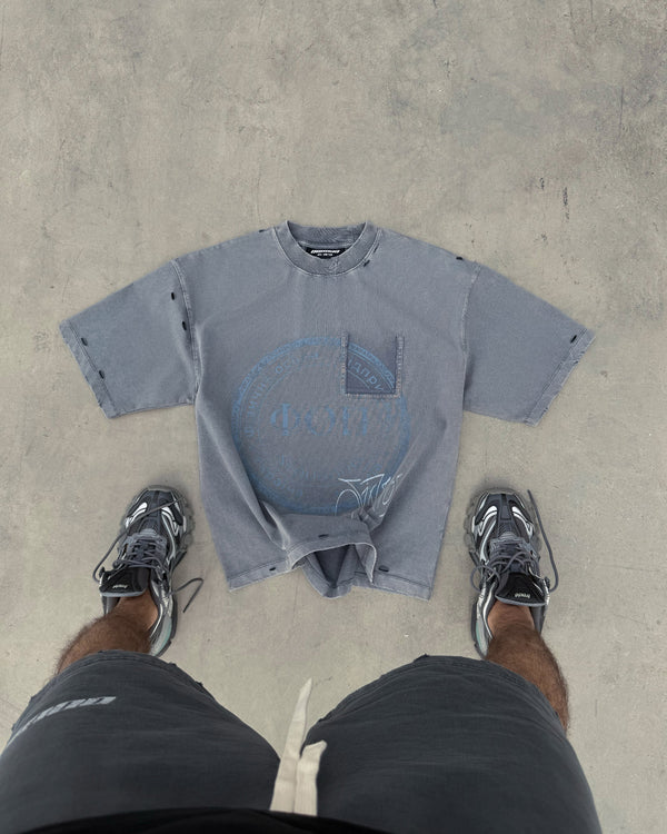 T-shirt SELF-OWNED steel mist washed