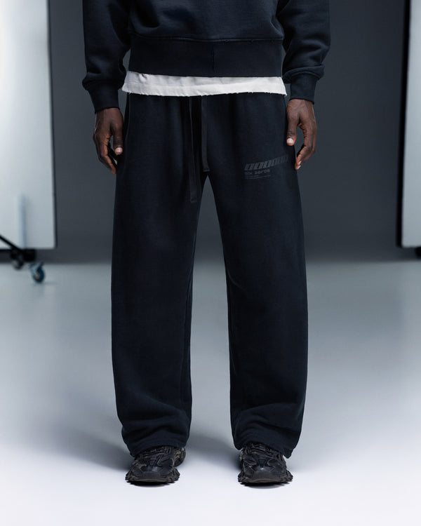 Straight pants ONE washed faded black