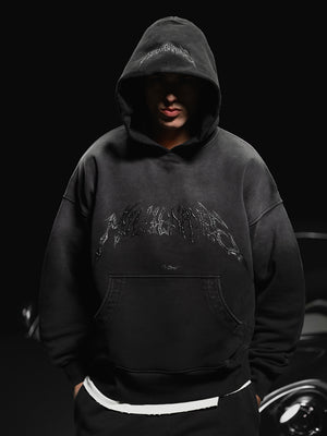 Hoodie Royal washed black