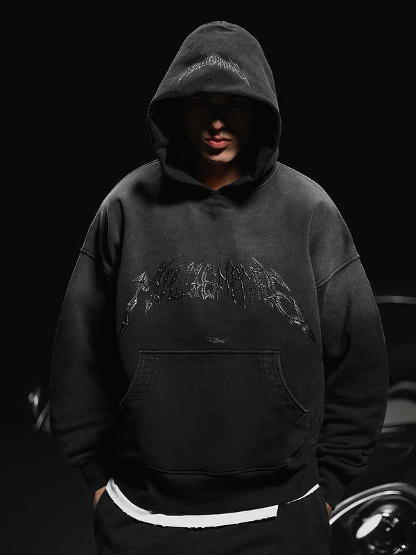 Hoodie Royal washed black