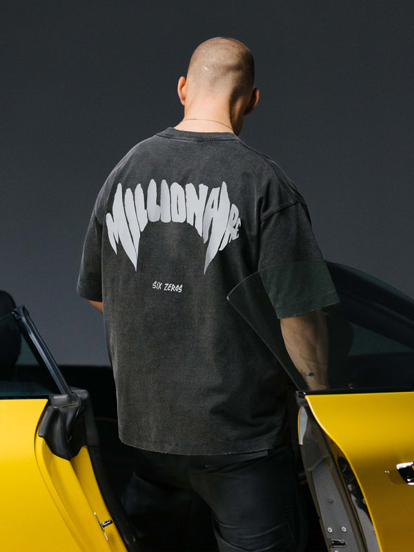 T-shirt MILLIONAIRE dark grey/white