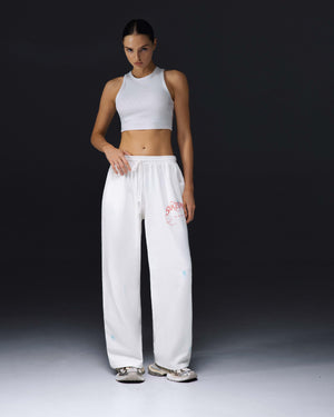 Women's straight pants ON MY GAME bamboo off-white