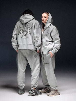 Zip-hoodie icon. washed grey