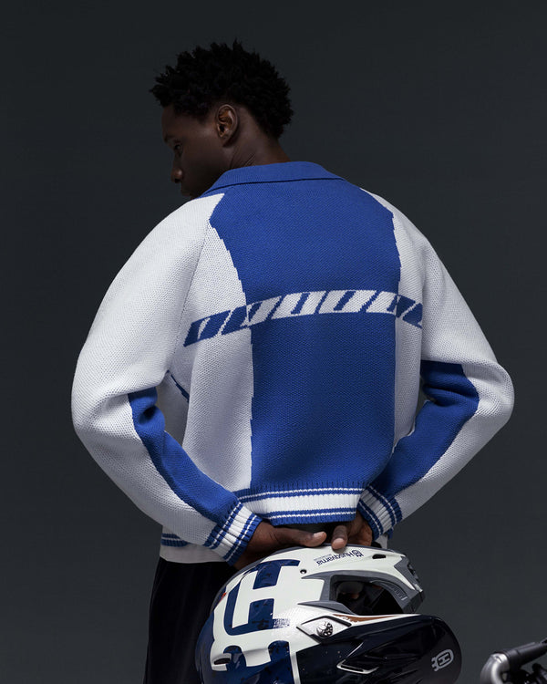 Zip-sweater THE ONE blue white