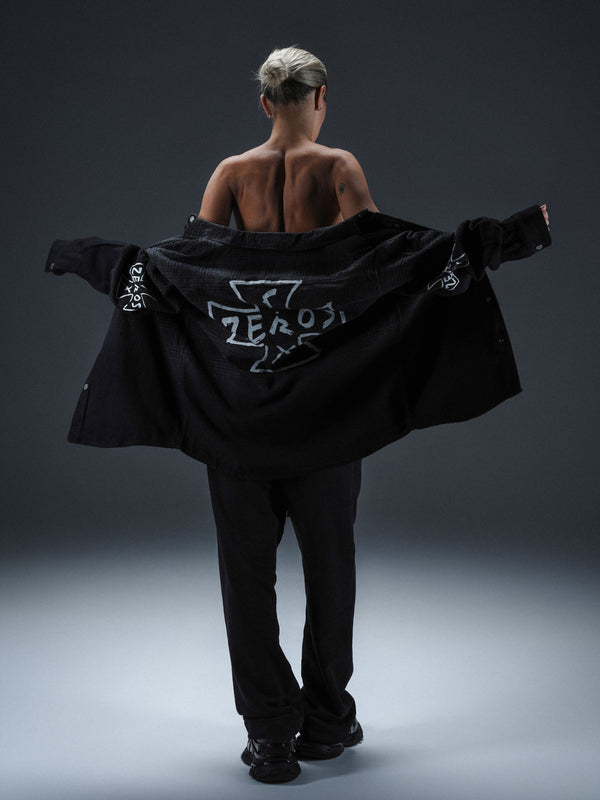 Overshirt icon. washed black