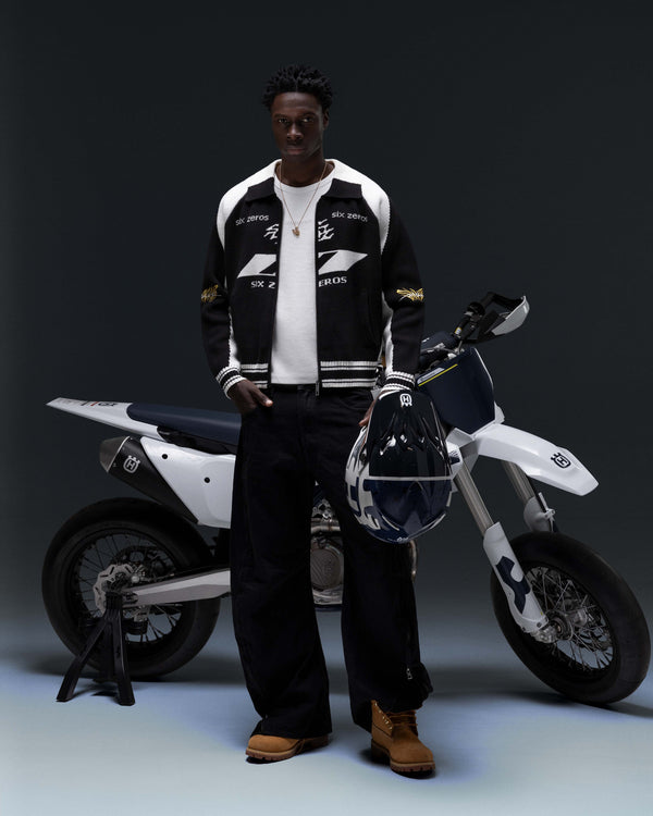 Zip-sweater THE ONE black white