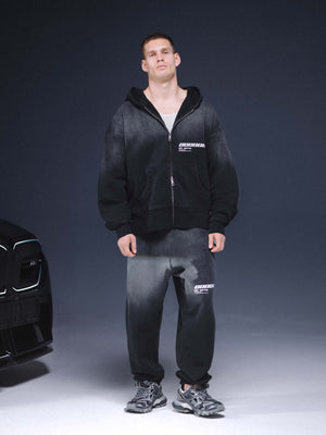 Zip-hoodie MILLIONAIRE washed black white logo