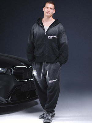 Zip-hoodie ONE washed black