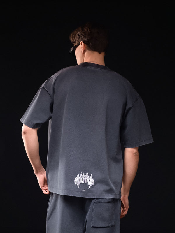 T-shirt MILLIONAIRE FLAME washed deep blue