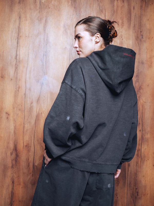 Zip-hoodie PRESENSE bamboo washed grey