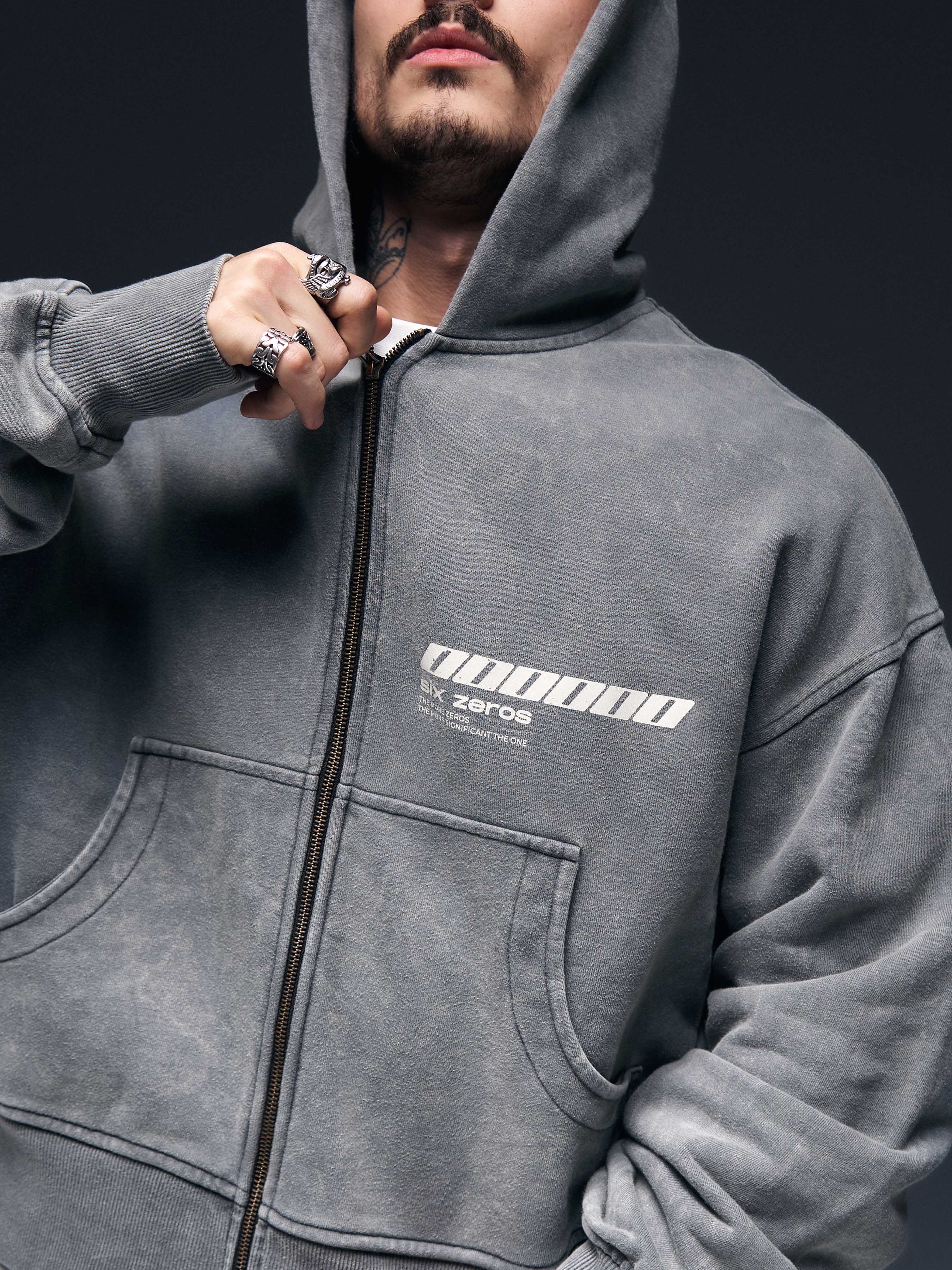 The BONEZ ボーンズ ジーザス パーカー JESUS グレー XXL Zip-hoodie JESUS gray