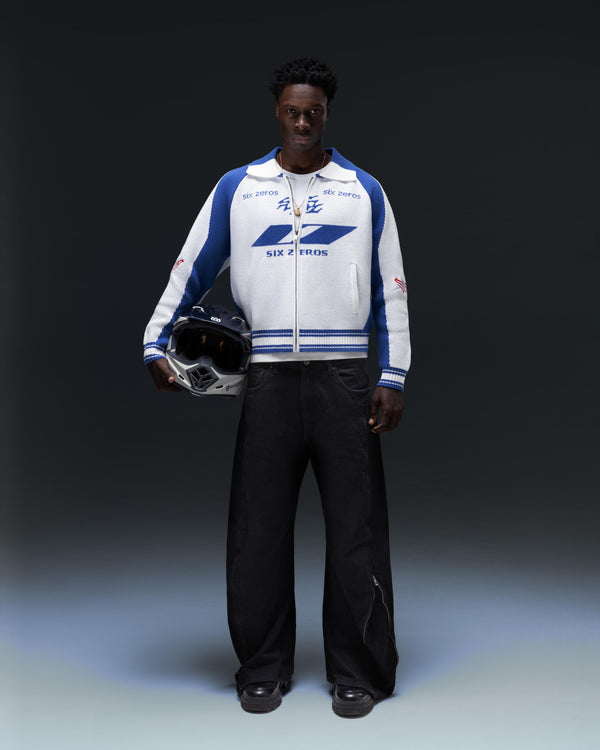 Zip-sweater THE ONE blue white