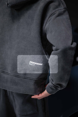 Zip-hoodie ONE washed deep blue