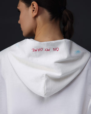 Women's zip-hoodie ON MY GAME bamboo off white