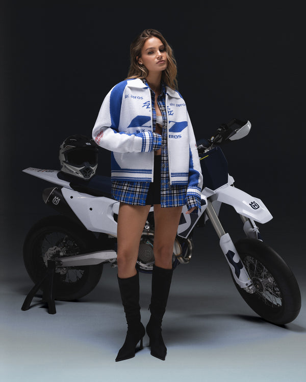 Zip-sweater THE ONE blue white