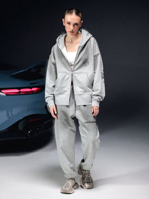 Zip-hoodie icon. washed grey