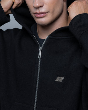 Zip-hoodie THE ONE pure black