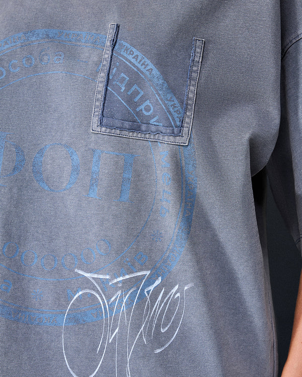 T-shirt SELF-OWNED steel mist washed
