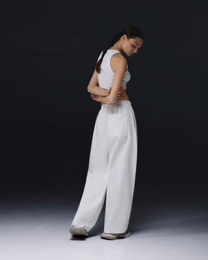 Women's straight pants ON MY GAME bamboo off-white
