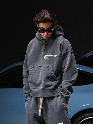 Hoodie MILLIONAIRE FLAME washed deep blue