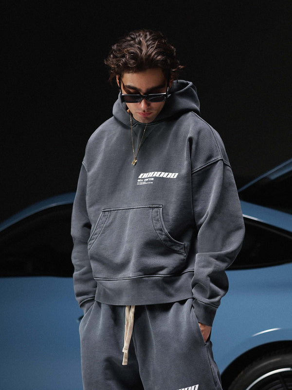 Hoodie MILLIONAIRE FLAME washed deep blue