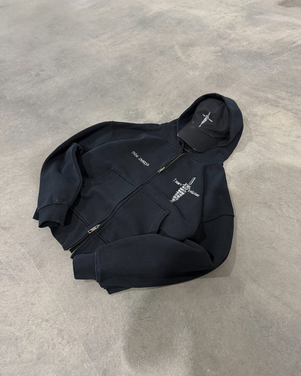 Zip-hoodie JESUS faded black