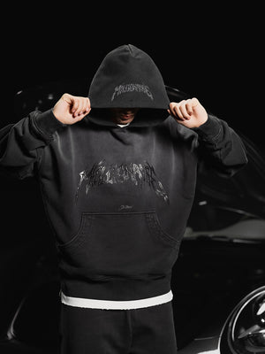 Hoodie Royal washed black