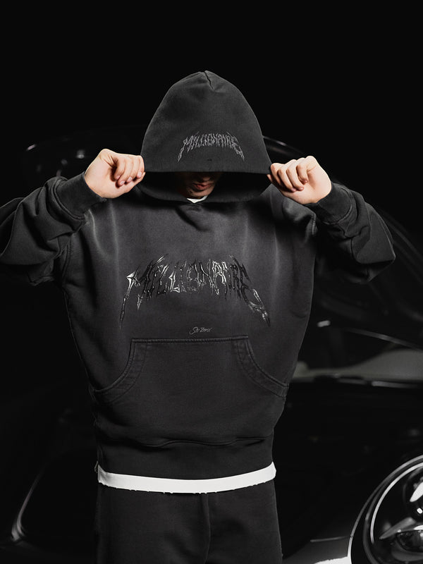 Hoodie Royal washed black