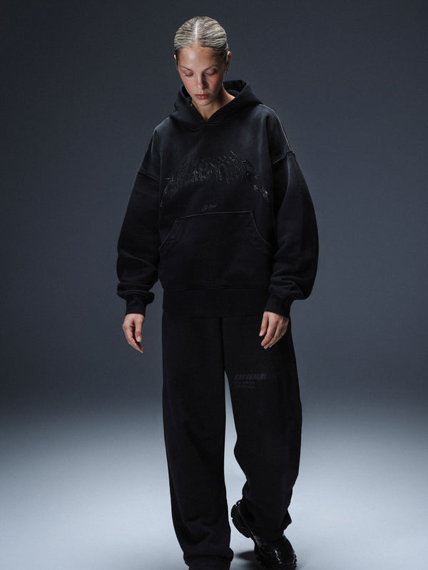 Hoodie Royal washed black