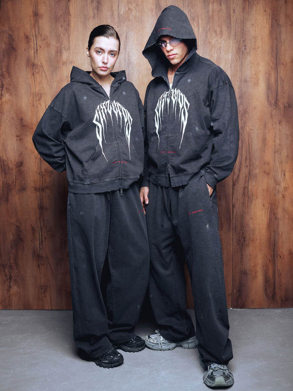 Zip-hoodie PRESENSE bamboo washed grey