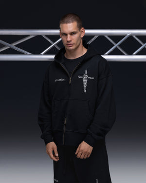 Zip-hoodie JESUS faded black