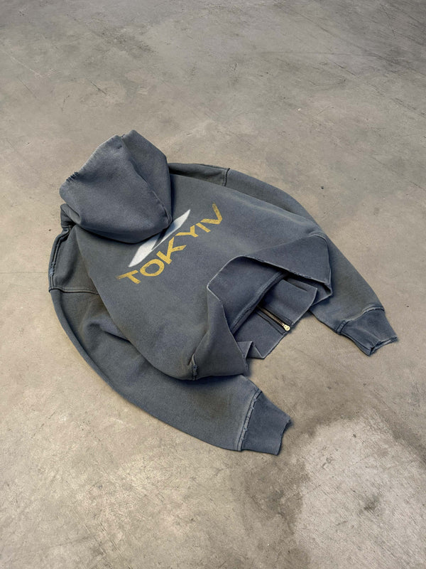 Zip-hoodie TOKYIV smoky blue