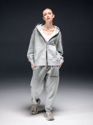 Zip-hoodie icon. washed grey