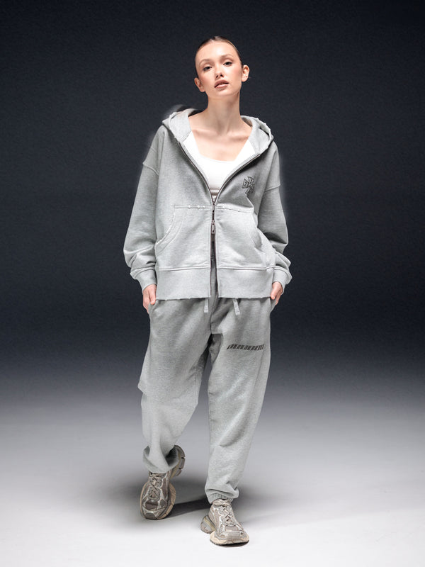 Zip-hoodie icon. washed grey