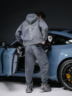 Zip-hoodie JESUS refined washed deep blue