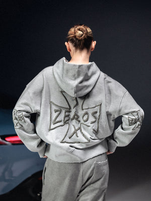Zip-hoodie icon. washed grey
