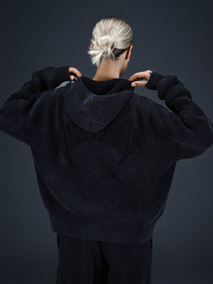 Zip-sweater MILLIONAIRE washed black